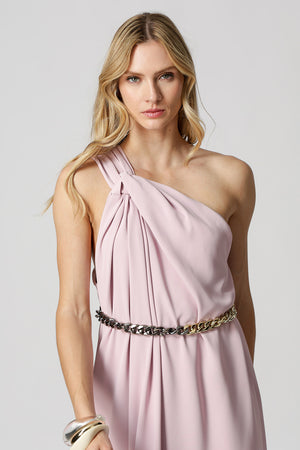 Vestido Assimétrico Ombro Corrente - LILAS CLARO