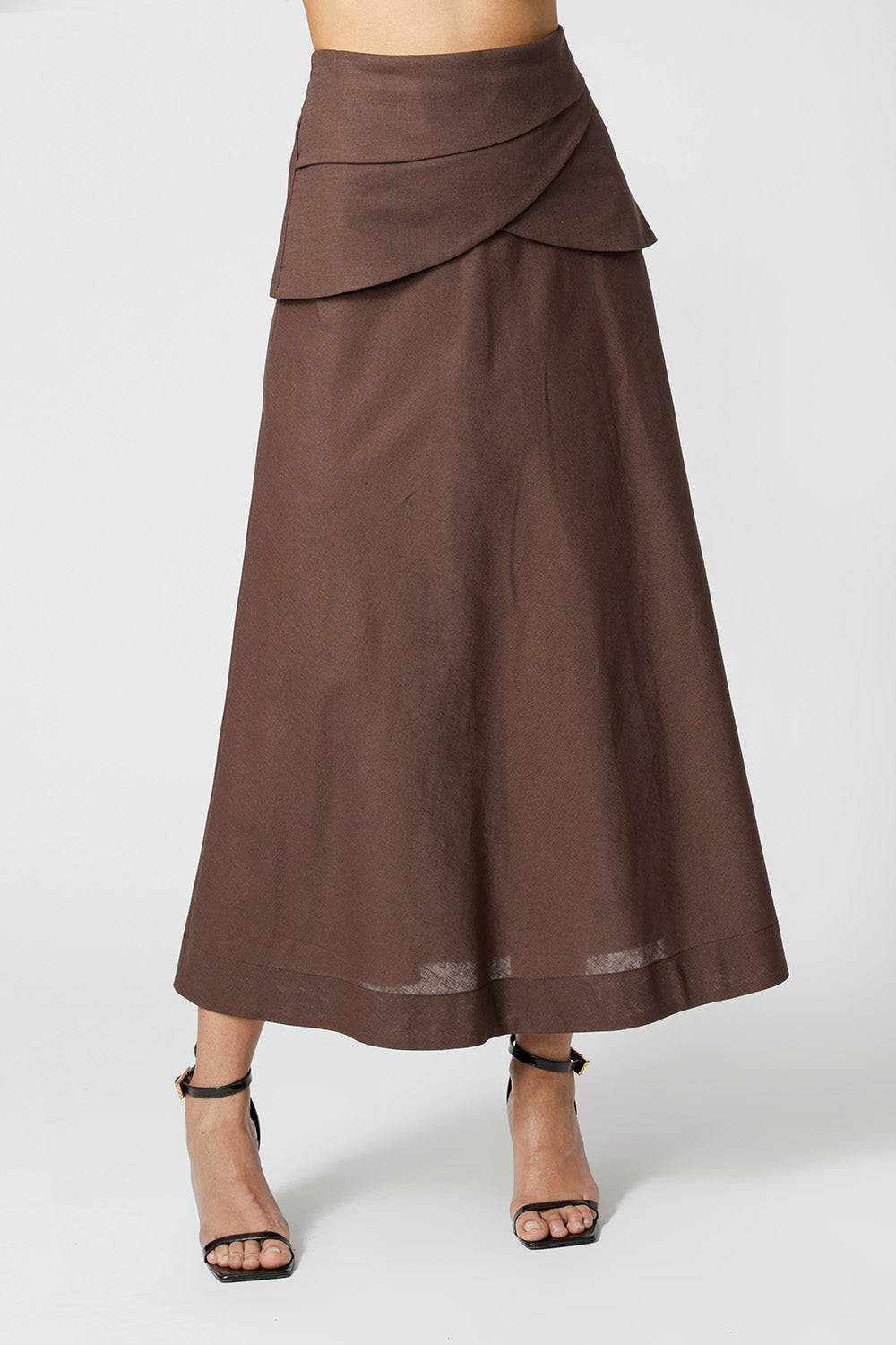 Saia Com Palas Sobrepostas - CAFE