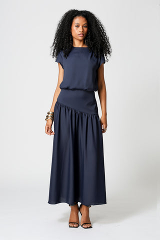 Blusa Balonê Com Pregas - MARINHO