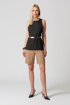 Blusa Túnica Alfaiataria Com Recortes - PRETO