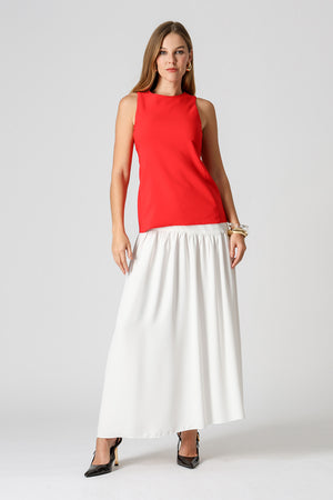 Blusa Túnica Alfaiataria Com Recortes - VERMELHO