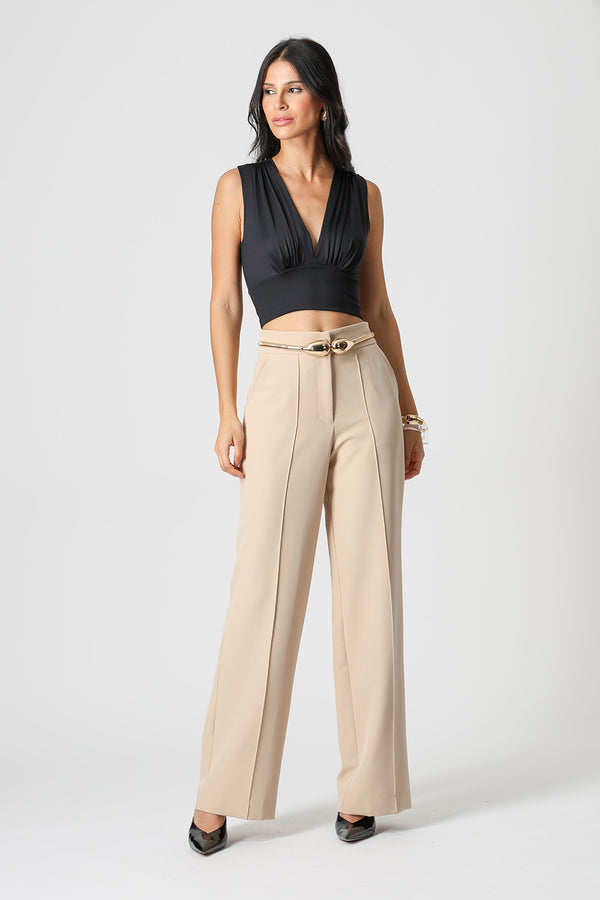 Blusa Cropped Decote V - PRETO 1