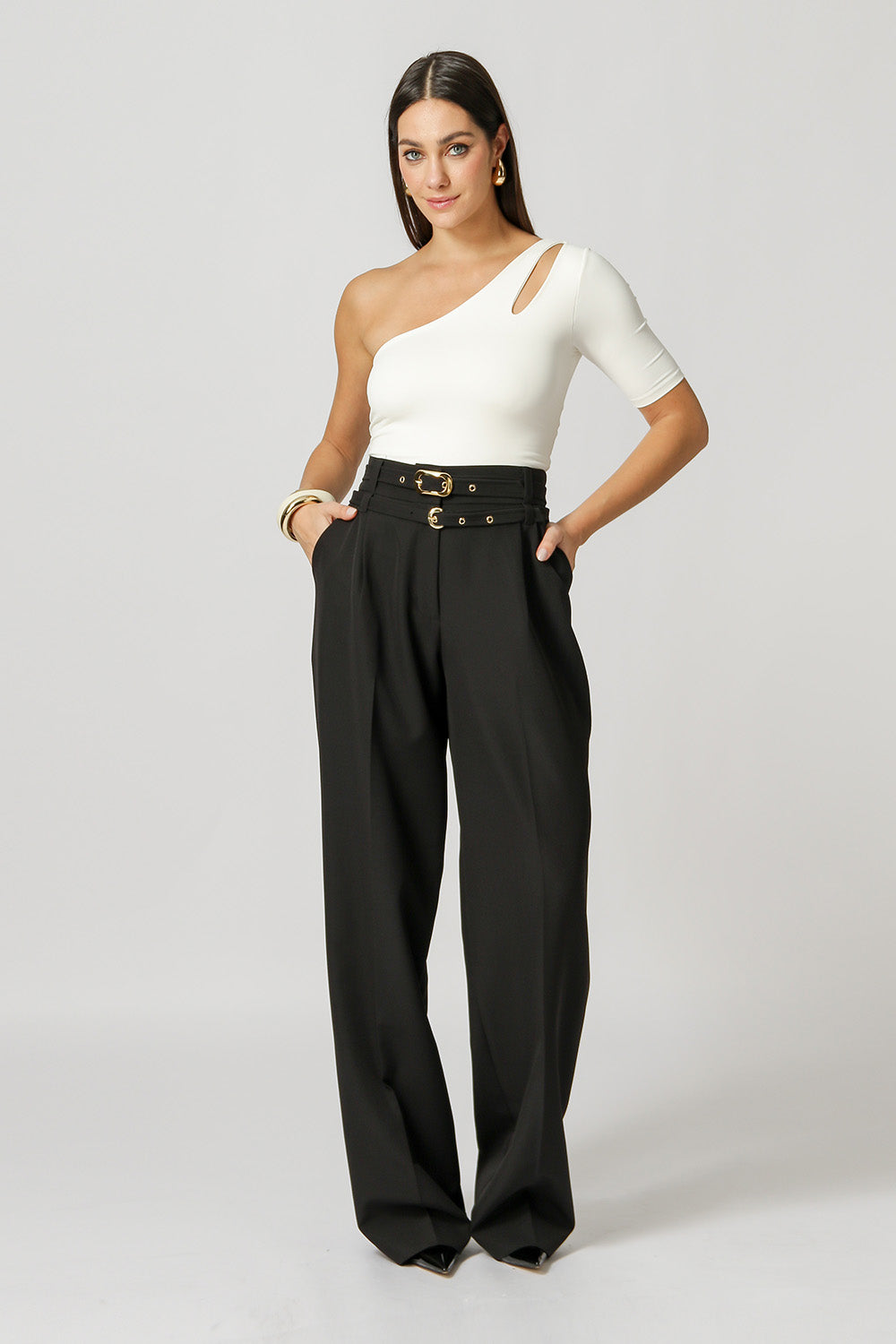 Blusa Ombro Único Vazado - OFF WHITE