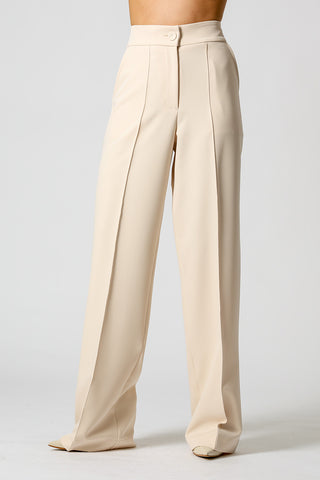 Calça Pantalona Com Vinco - CRU