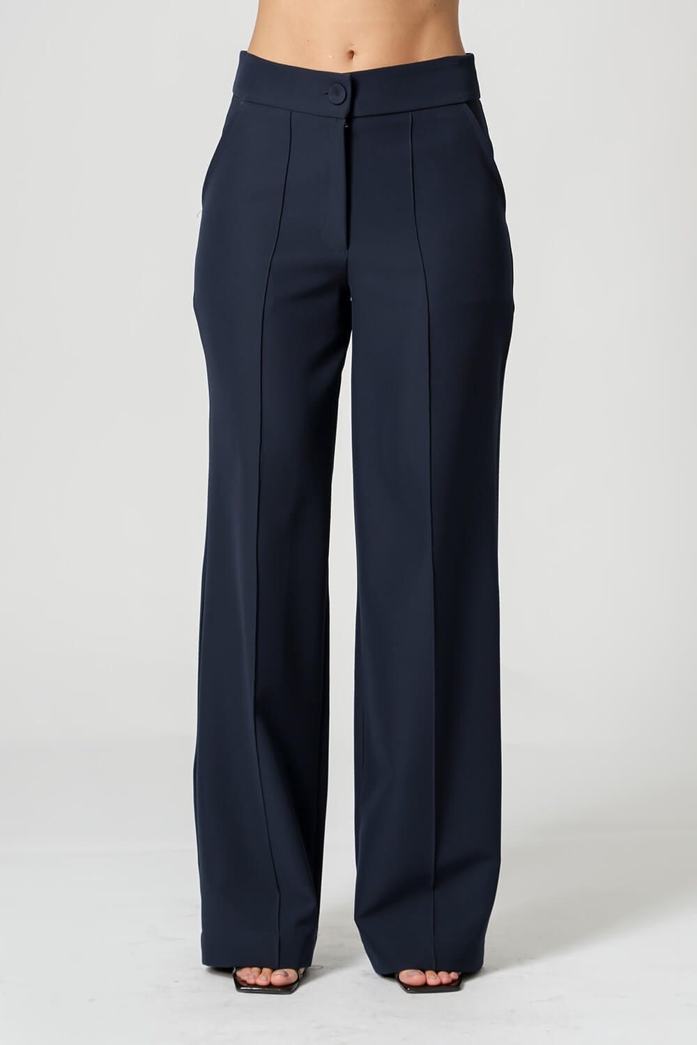Calça Pantalona Com Vinco - MARINHO