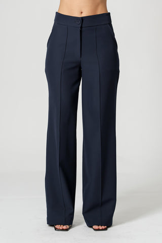 Calça Pantalona Com Vinco - MARINHO