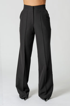 Calça Pantalona Com Vinco