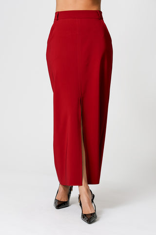Falda midi con abertura delantera - WINE ESC