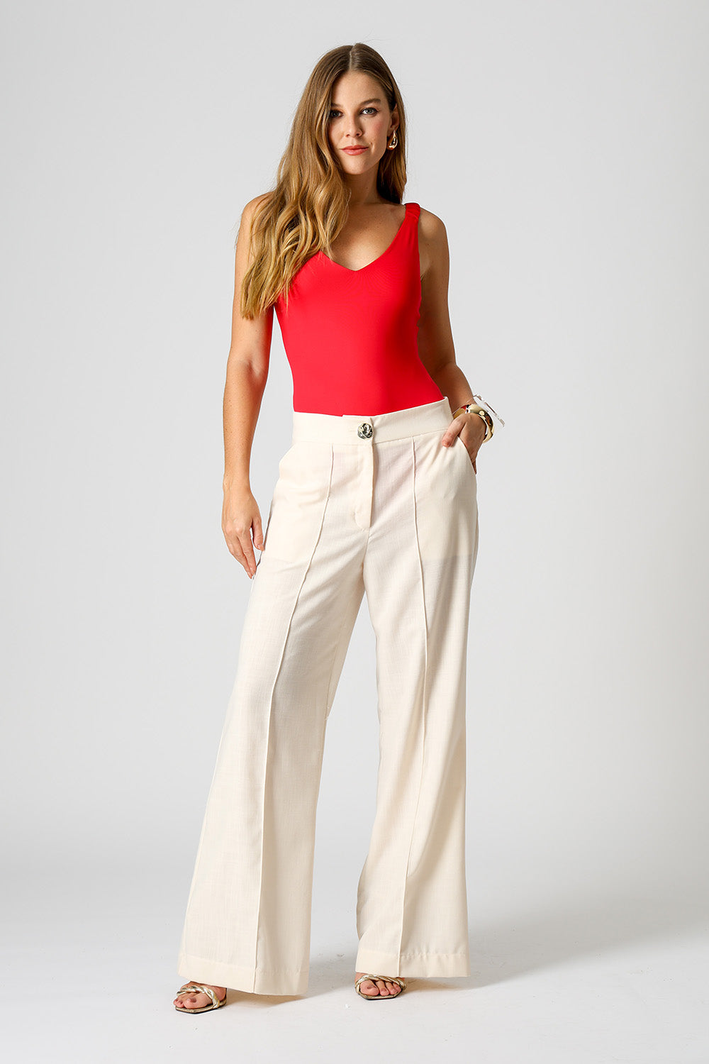 Body Alça Franzida - VERMELHO