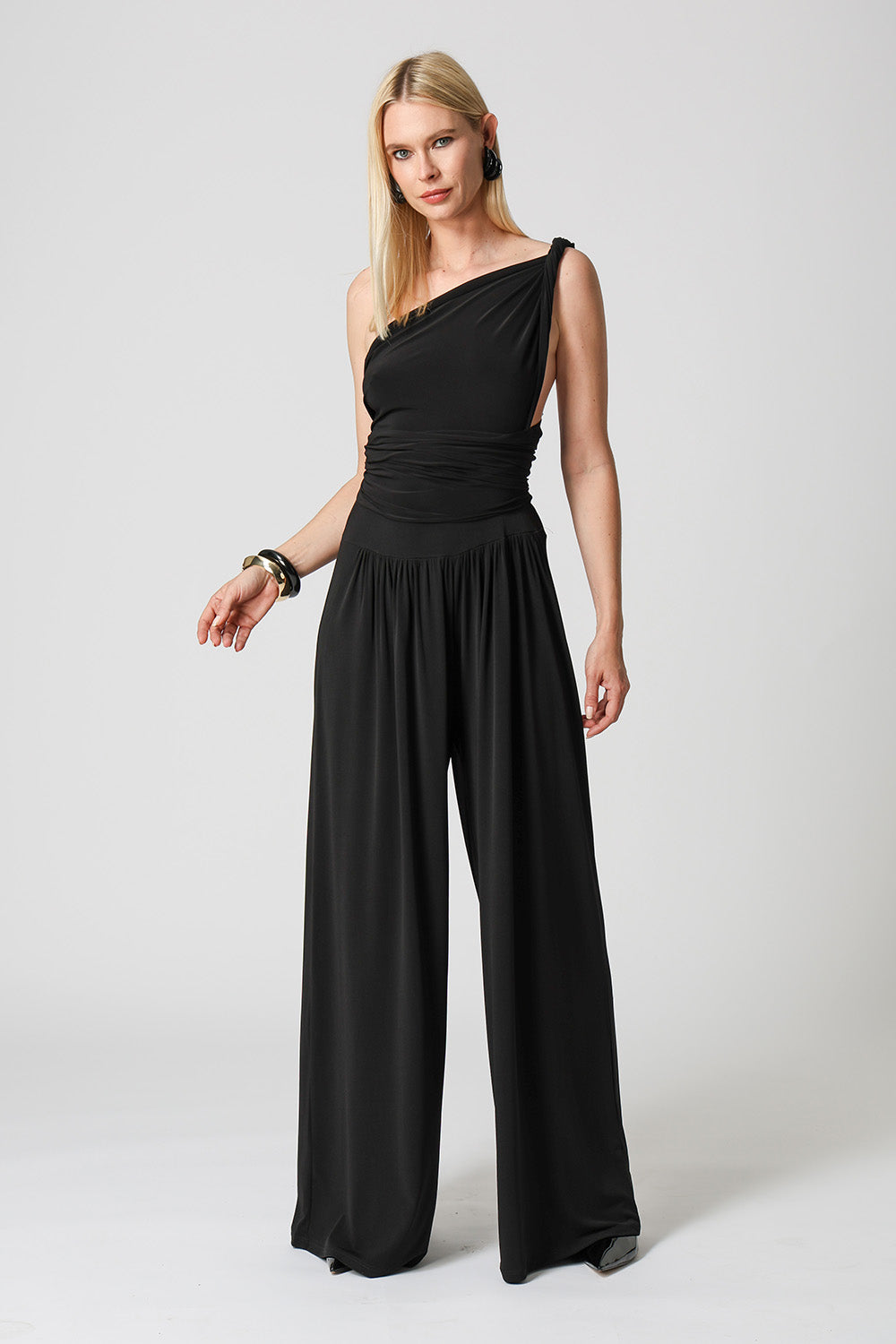 Calça Pantalona Multifuncional Com Faixa - PRETO