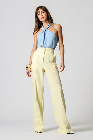 Blusa Com Gola Transpassada - AZUL