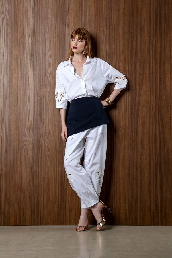 Calça Aladim Com Bordado Vazado