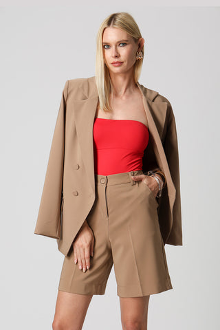 Blusa Strapless Decote Reto - VERMELHO 3