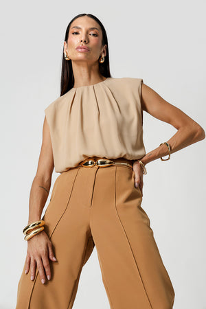 Blusa Balonê Com Ombro Estruturado