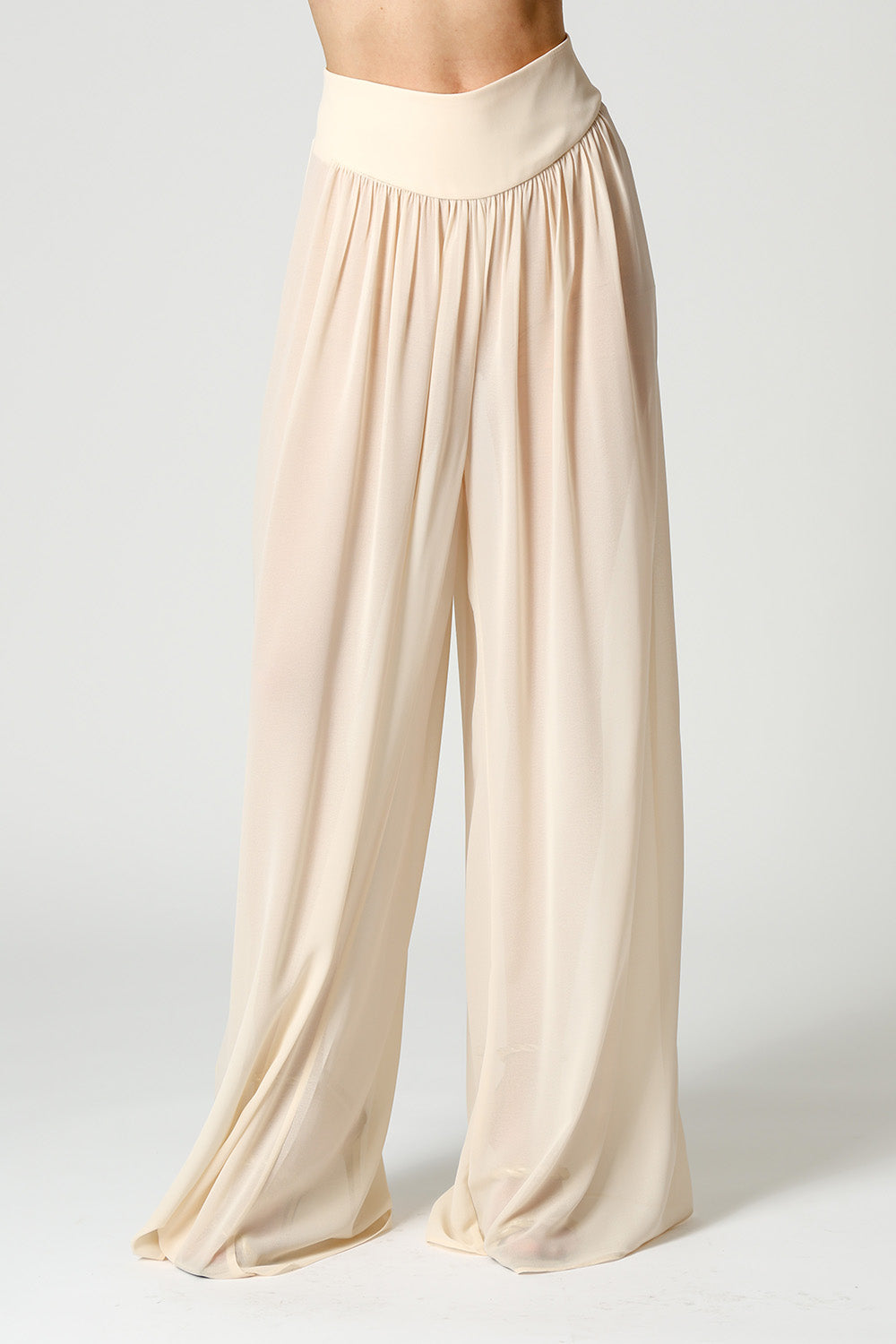 Calça Pantalona Com Pala Curva