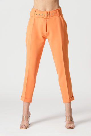 Calça Alfaiataria com Cinto - LARANJA 2