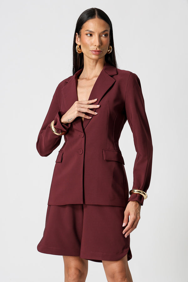 Blazer Acinturado de Alfaiataria com Dois Botões