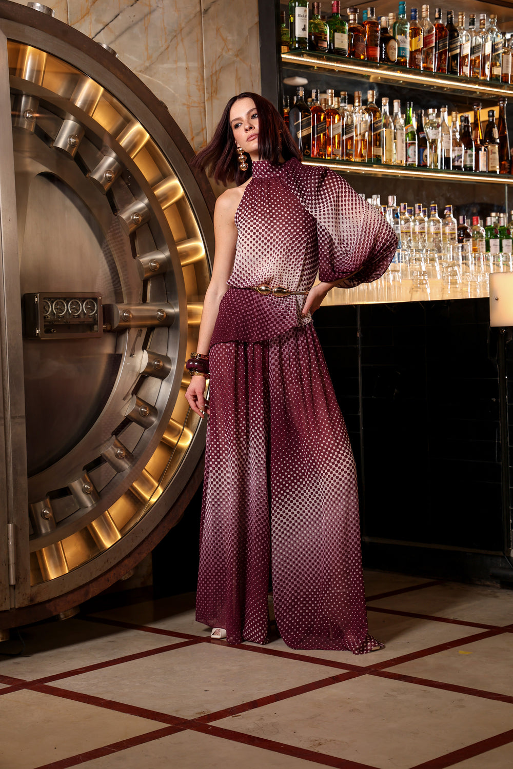 Calça Pantalona Chiffon Glass