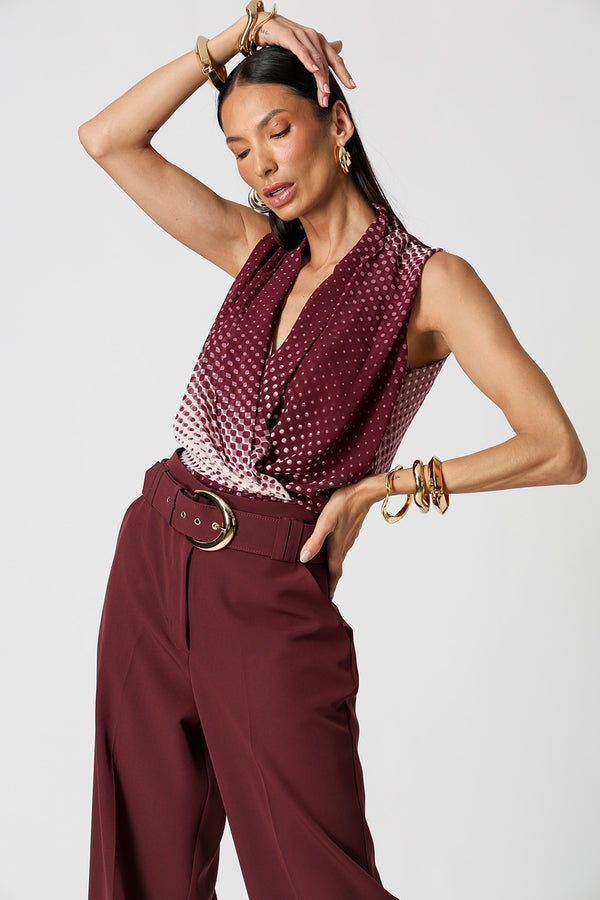 Blusa Balonê Chiffon Glass Estampada