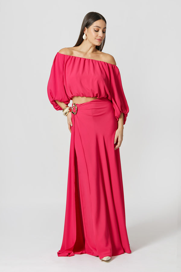 Blusa Balonê Ombro a Ombro - MAGENTA