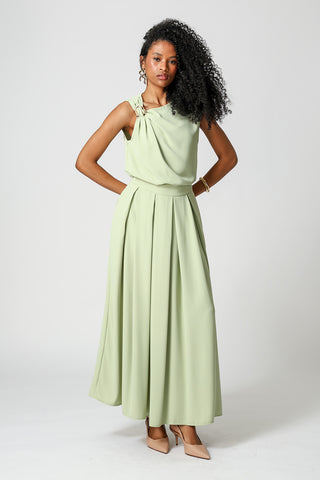 Blusa Com Metal Dourado - VERDE CL