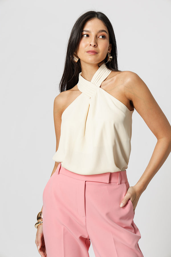 Blusa con pliegues en el cuello - ICE