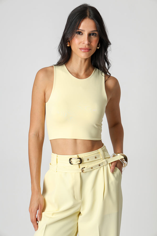 Blusa Cropped Básica - AMARELO CL
