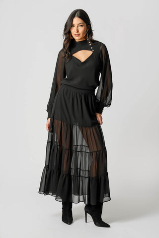 Blusa Degagê Bufante - PRETO