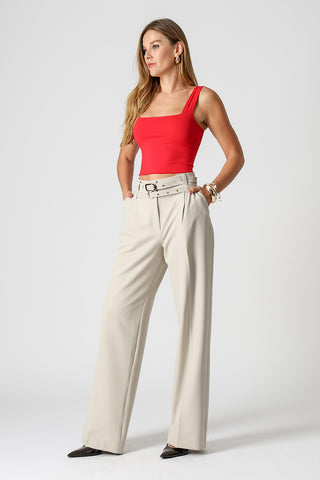 Blusa Cropped De Alça Larga - VERMELHO