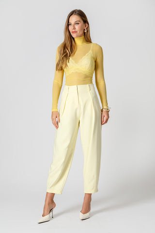 Blusa Manga Longa De Tule - AMARELO