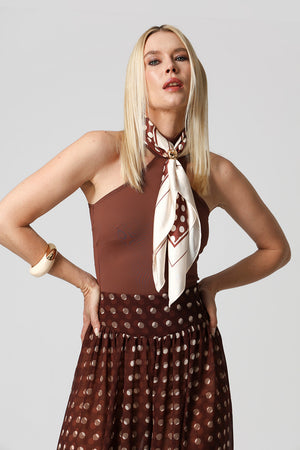 Lenço Acessório Estampado - MARROM 7204