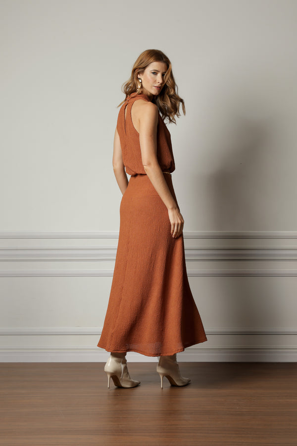 Blusa Decote Degagê Com Textura Honeycomb TRIMIX