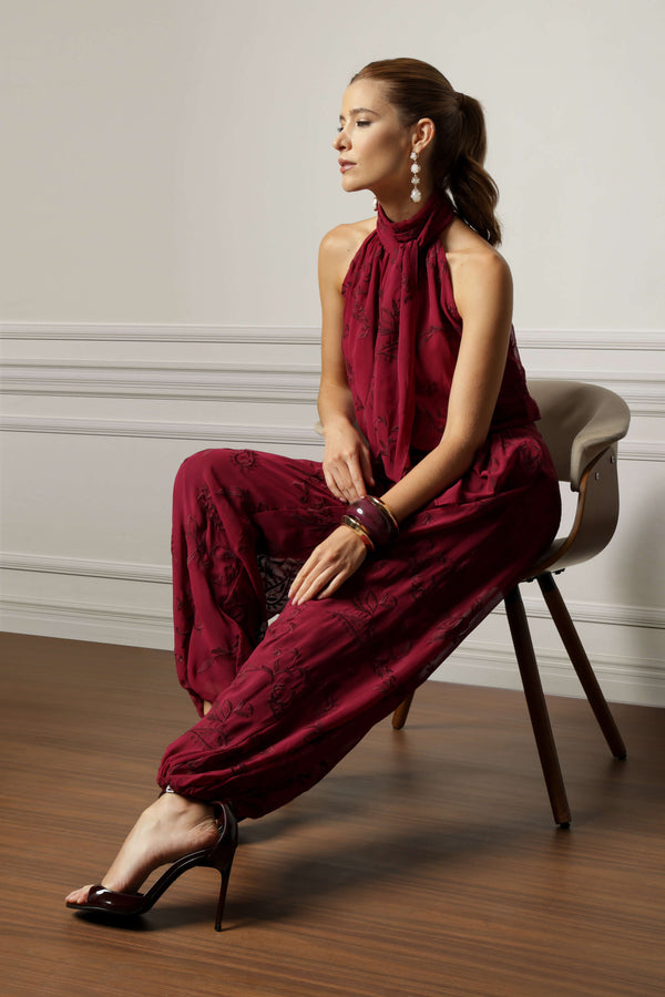 Calça Pantalona Bordado TRIMIX