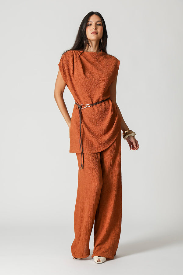 Blusa Assimétrica Com Cinto TRIMIX