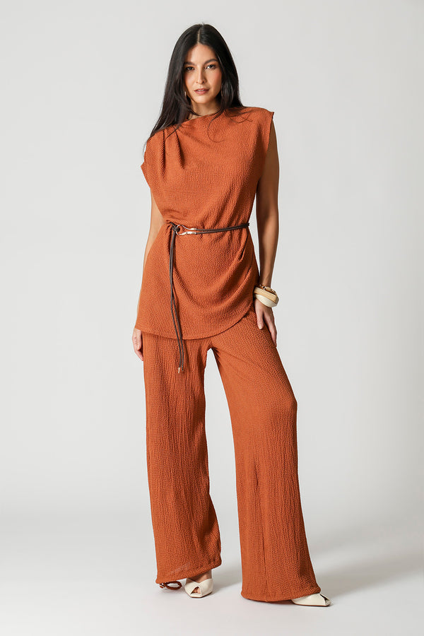 Calça De Modelagem Aladim Com Textura Honeycomb TRIMIX