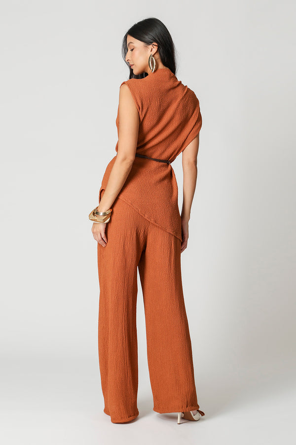 Blusa Assimétrica Com Cinto TRIMIX