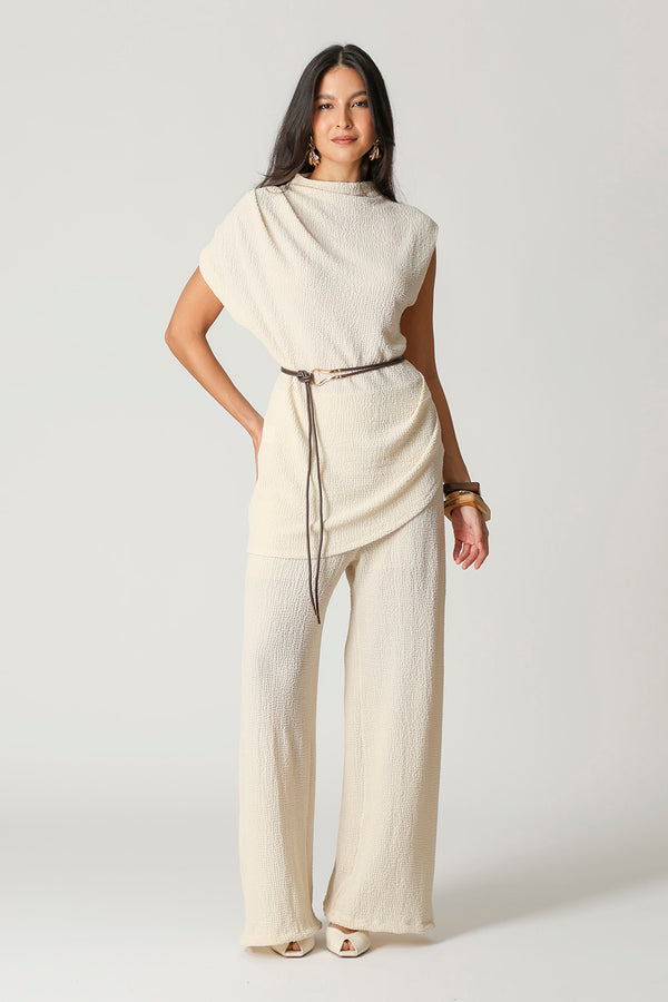 Blusa Assimétrica Com Cinto TRIMIX