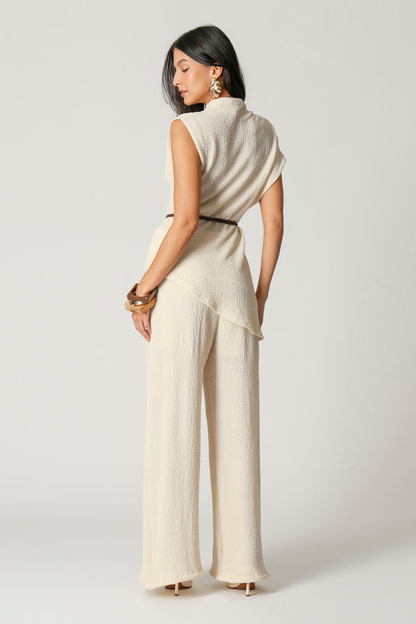 Blusa Assimétrica Com Cinto TRIMIX