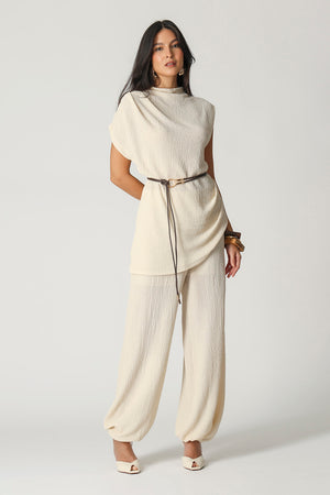 Calça De Modelagem Aladim Com Textura Honeycomb TRIMIX