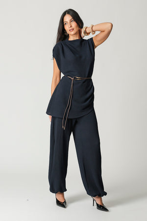 Calça De Modelagem Aladim Com Textura Honeycomb TRIMIX
