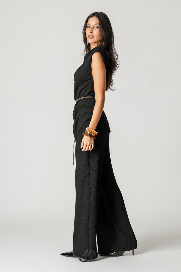Blusa Assimétrica Com Cinto TRIMIX