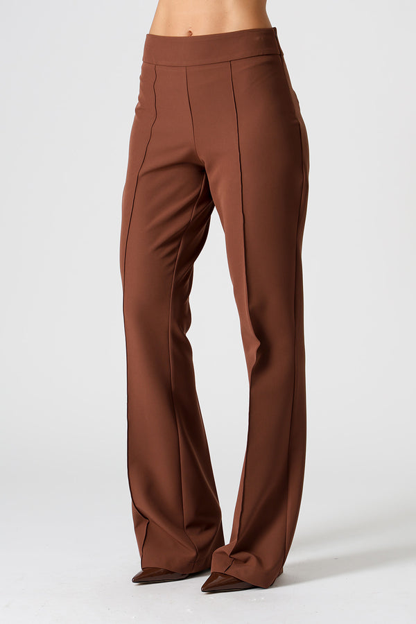 Calça Semi Flare Alfaiataria - TABACO