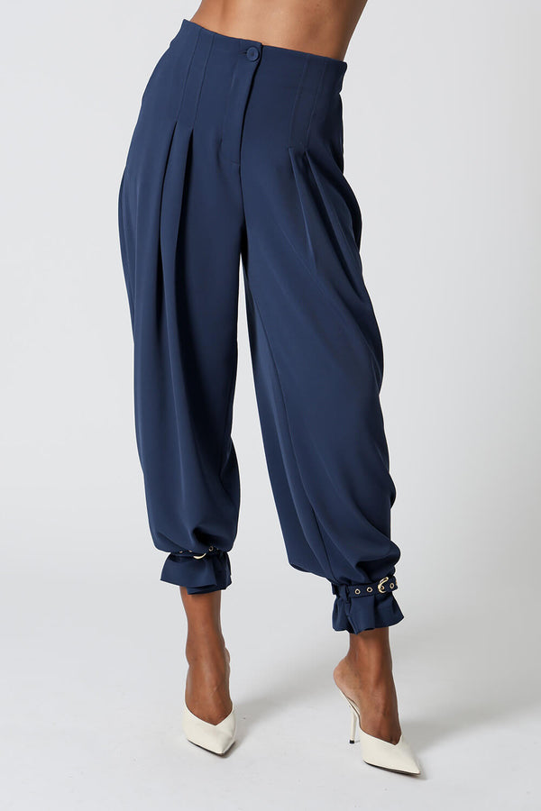 Calça Alfaiataria Com Pregas - MARINHO