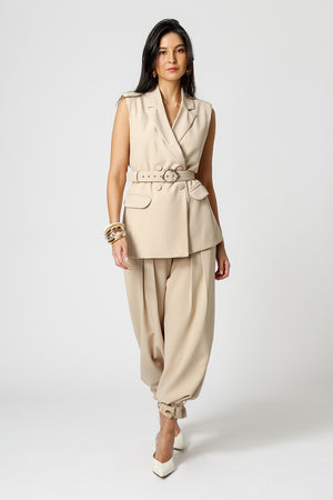 Colete Alfaiataria 4 Botões - AREIA