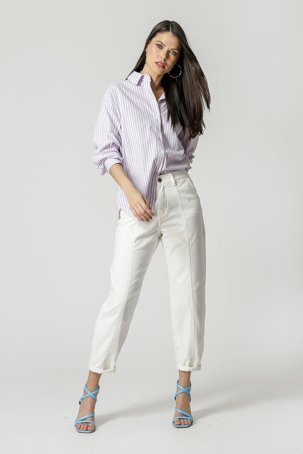 Camisa Ampla Listrada - LILAS CL 90131