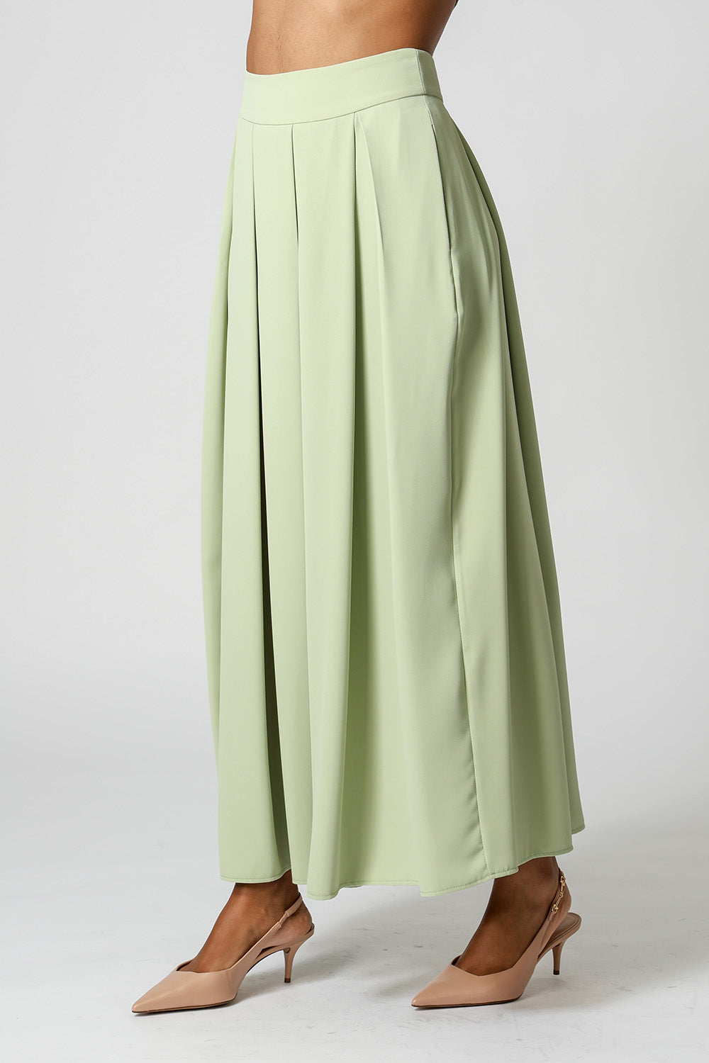 Saia Midi Com Pregas - VERDE CL