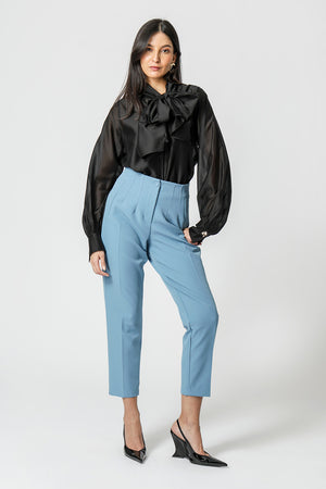 Camisa Com Laço Amplo - PRETO