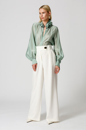 Blusa Gola Ruff em Voil - MINERAL