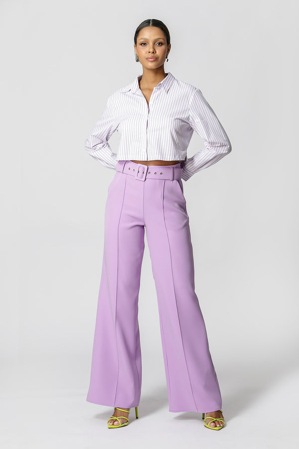 Camisa Cropped Listrada - LILAS CL 90131