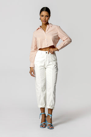 Camisa Cropped Listrada - TELHA CL 90131